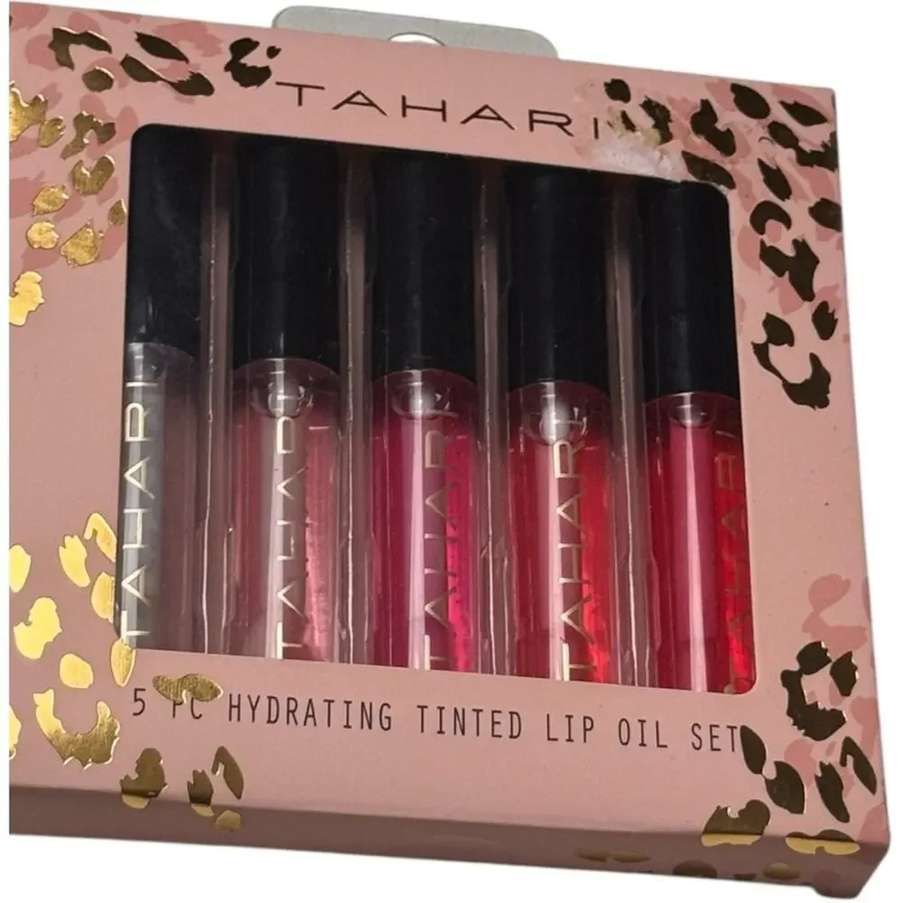 Tahari Hydrating Five Piece  Tinted Lip Oil Set New in Box